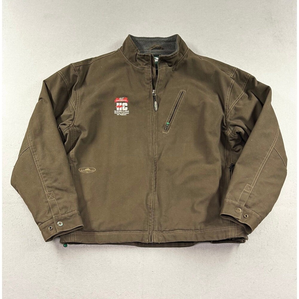 Arborwear Jacket Mens XL Brown Lined Cotton Stretch Cedar Flex Outdoor Full Zip